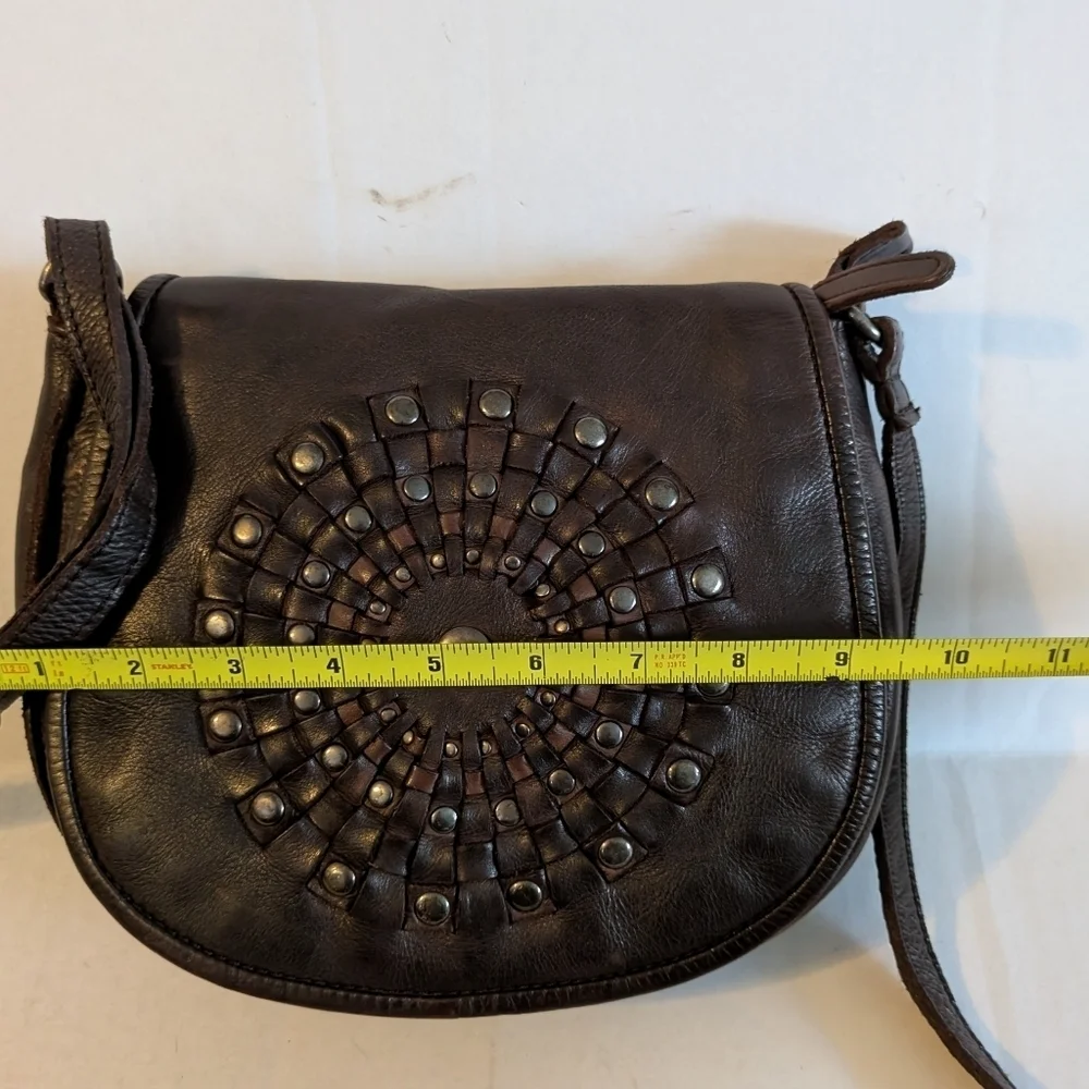 Vilenca Holland Crossbody Shoulder Bag Purse Brown Cognac Leather